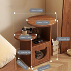Brown Modern Solid Wood Round Nightstand