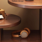 Brown Modern Solid Wood Round Nightstand