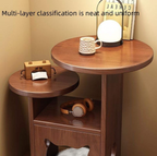 Brown Modern Solid Wood Round Nightstand