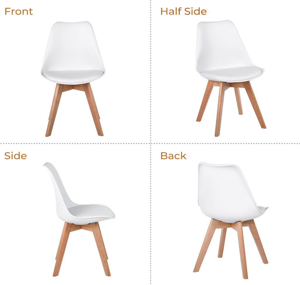 Modern Plastic Dining Chair with Wooden Legs