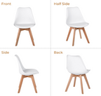 Modern Plastic Dining Chair with Wooden Legs