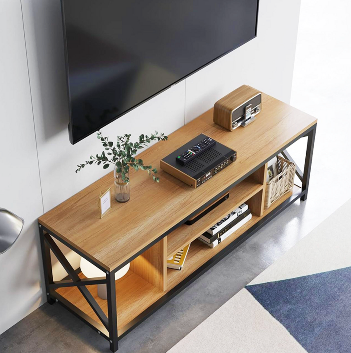 Wood TV Stand for 65-Inch TV