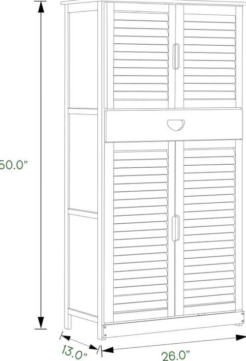 Bamboo Shoe Rack Cabinet with 6-Tier Storage & 4 Doors