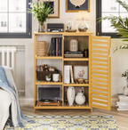 Bamboo Storage Cabinet with Doors & 3 Side Shelves