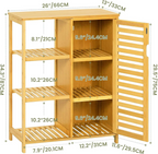 Bamboo Storage Cabinet with Doors & 3 Side Shelves