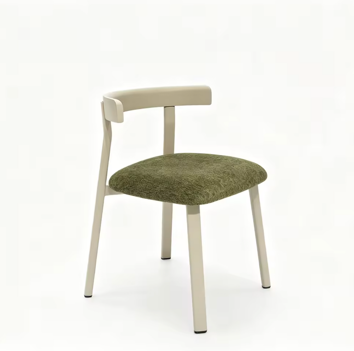 Modern Dining Chair with Metal Legs & Fabric Cushioned Seat